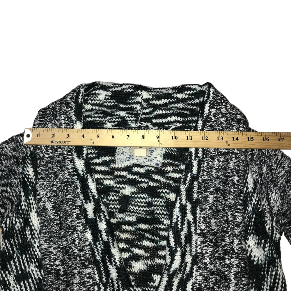 Element Black White Knit Snap Down Cardigan Sweater - Women’s Medium - Picture 6 of 11